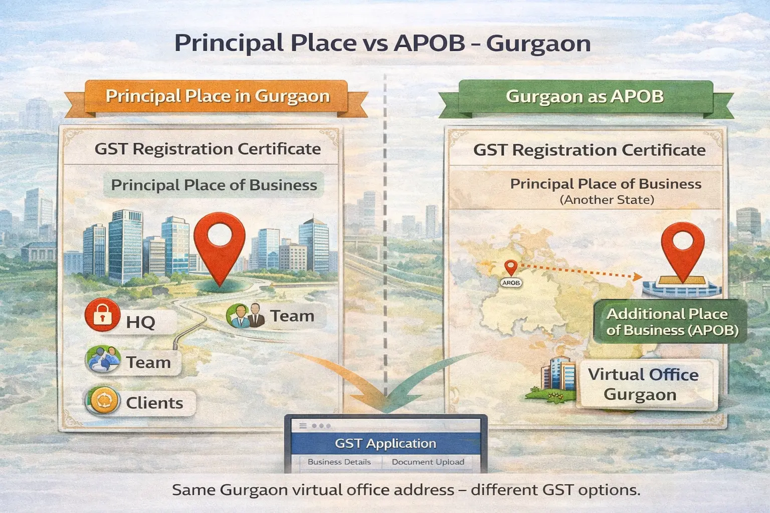 Change Your GST Address to a Virtual Office in Gurgaon: Amendment & APOB 2026 Guide